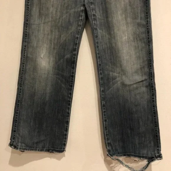 7 For All Mankind Jeans Blue Crop Dojo Size 28 #181 - Picture 3 of 7